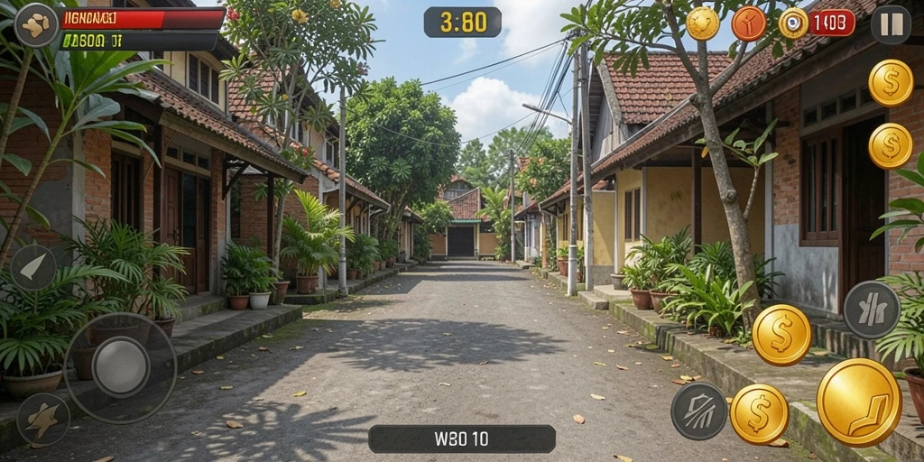 Screenshot menunjukkan antarmuka permainan yang menarik.